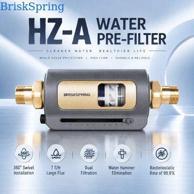 7 T/H High Flow 40 Micron Water Pre Filter with 360 Degree Swivel Installation for Whole House Sediment Pre Filter