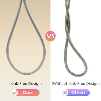 สายฝักบัวแบบยืดหยุ่นป้องกันการบิดงอ นุ่มพิเศษ