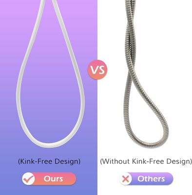 การขยายเชือกอาบน้ําแบบซิลิโคนแบบ Ultra Soft Anti Kink