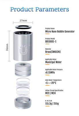 เครื่องกําเนิด Bubble Micro Nano จากทองแดง สําหรับทําความสะอาดลึกและใช้น้ําที่ปลอดภัย