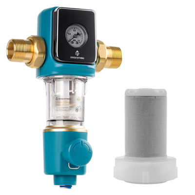 ตัวกรองตะกอนพรีเมียม 40 ไมครอน พร้อมที่ขูดล้างย้อนกลับอัตโนมัติ BPA Free สำหรับใช้ในบ้าน