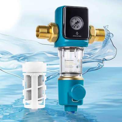 ตัวกรองก่อนการหมุนแบบไซฟอนขนาด 40 ไมครอนแบบล้างอัตโนมัติ BPA Free สำหรับระบบน้ำในบ้าน พร้อมเครื่องทำความสะอาดแบบขูดในตัว
