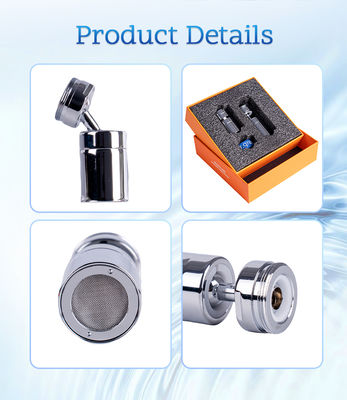 ส่วนต่อขยายก๊อกน้ำไมโครนาโนบับเบิลหมุนได้ 360° พร้อมฟองอากาศหนึ่งแสนล้านฟองต่อลิตร และเส้นผ่านศูนย์กลางฟองอากาศ 0.001-0.1 มม. เพื่อการทำความสะอาดอย่างล้ำลึก