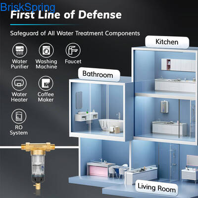 ตัวกรองน้ำก่อนเข้าขนาด 3/4 นิ้ว พร้อมอัตราการไหล 5T/H และการออกแบบทำความสะอาดตัวเองสำหรับใช้ในครัวเรือน