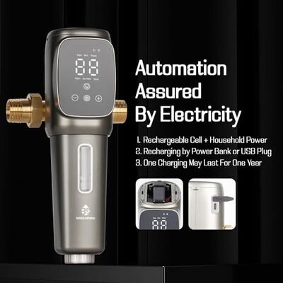 BriskSpring AT-30G-BS 6 T/H High Flow Capacity Whole House Water Pre-Filter with 40 Micron Sediment Filtration and Fully Automatic Flushing