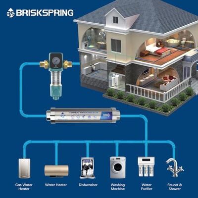 40 Micron Reusable Mesh Whole House Water Pre Filter with Water-Driven Scraping