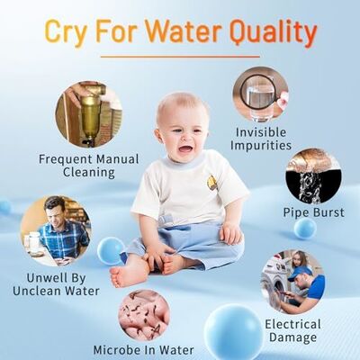 40 Micron Reusable Mesh Whole House Water Pre Filter with Water-Driven Scraping