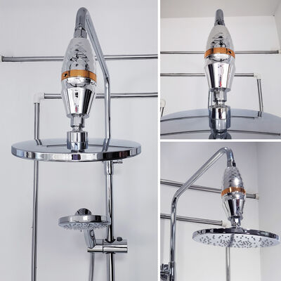 16L/Min High Flow Shower Water Filter with Replaceable Filter Cartridge for Chlorine Reduction Inline Shower Filter