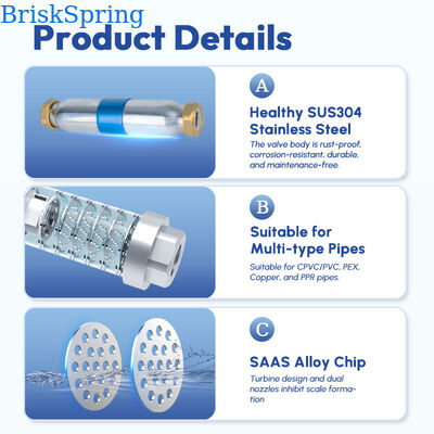Salt Free Non Electric Whole House Water Descaler Physical Scale Inhibitor for Hard Water Control