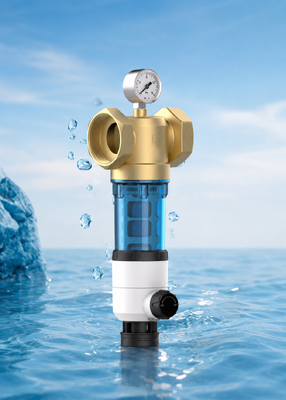 BriskSpring T1-Z2-BS เครื่องกรองน้ําทั้งบ้านแบบสองด้าน พร้อมกรองน้ําขนาด 40 ไมครอนและเครื่องวัดความดัน