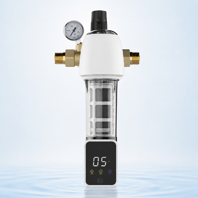 BriskSpring F3-W1-BS เต็มบ้าน Spin-Down เซดิตเมนต์ Pre-Filter ด้วย 40 Micron Filtration SUS316L สแตนเลส Mesh และเครื่องวัดแรงกดที่บูรณาการ